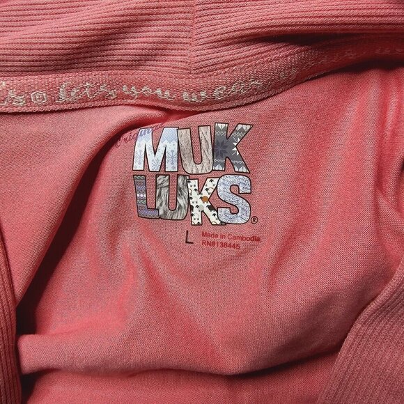 Muk Luks Coral Pink Soft Duster Cardigan Sweater NWT Size L - Picture 7 of 11